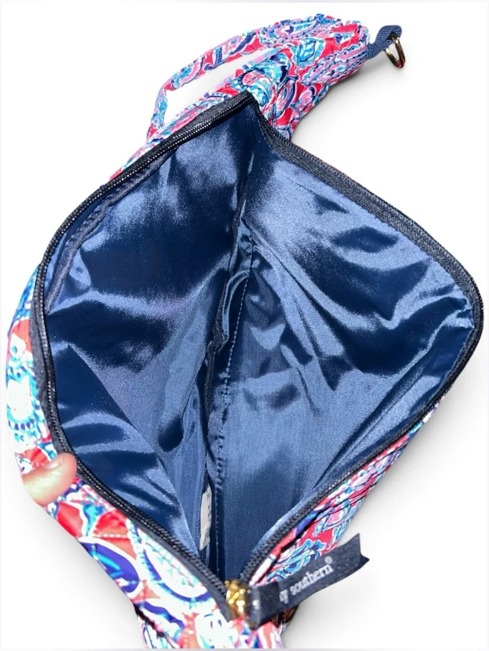 NWT Simply Southern Red & Blue Paisley Quilted Sling Bag Backpack Crossbody